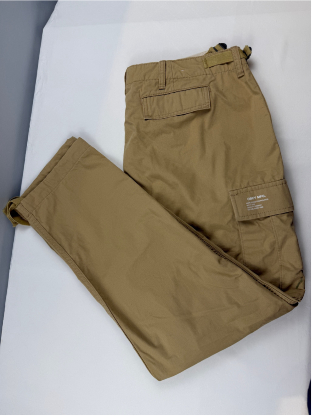 OBEY Khaki Cargo Pants Military Style Reinforce Knees Men Size 34